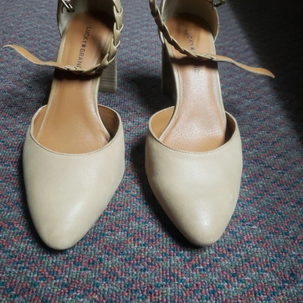 Lucky Brand Kainda Braided Ankle-Strap Block-Heel Pumps